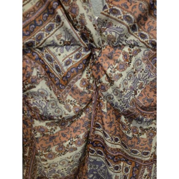 Julia Jordan Paisley Print Dress M Multicolor V-Neck Open Back Short - Picture 2 of 8